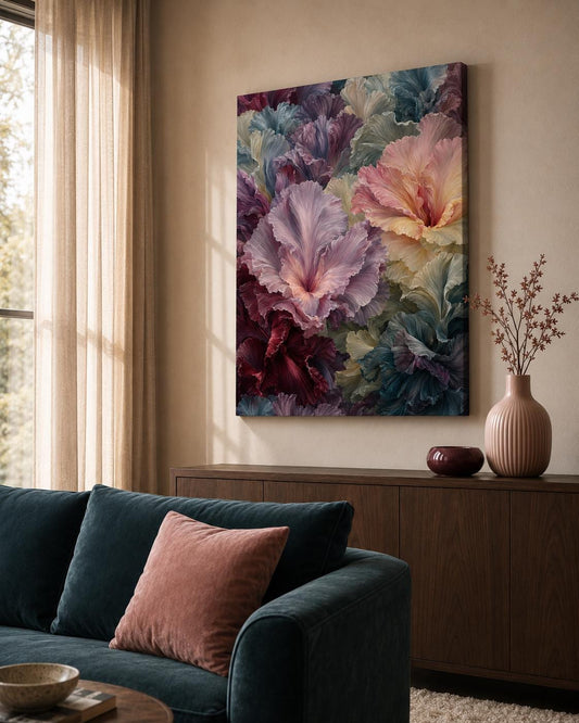Quadro Floreale Rosa e Bordeaux: vista 2 del prodotto