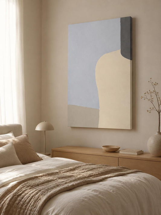 Arte Astratta Minimalista Beige e Grigio: vista 2 del prodotto