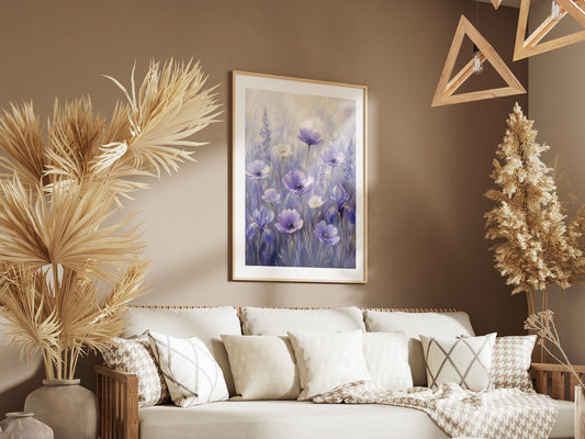 Quadro floreale lilla e viola: vista 2 del prodotto