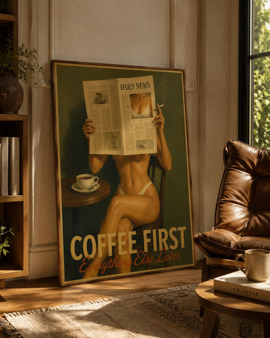 Coffee First Poster Vintage: vista 2 del prodotto
