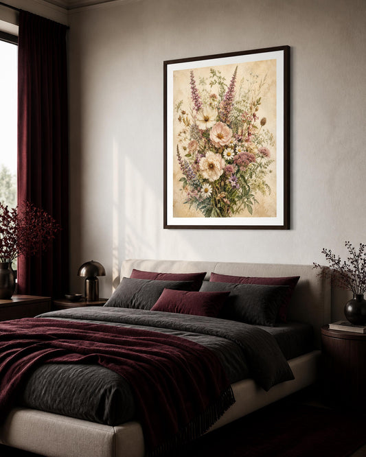 Poster digitale bouquet di fiori di campo - Prato Fiorito, file da stampare