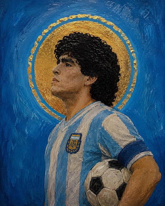 Poster digitale calciatore in divisa nazionale con pallone - Campione con Pallone, file da stampare