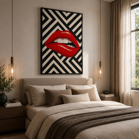 Quadro Labbra Rosse Pop Art: vista 2 del prodotto