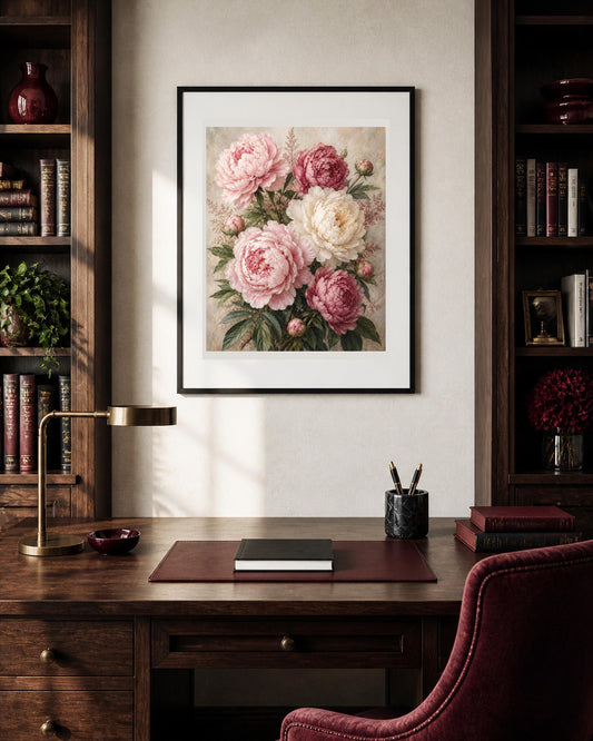 Peonie Antiche - Quadro arte botanica: stampa, tela o cornice