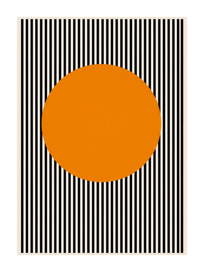 Quadro geometrico bianco nero e arancione: vista 3 del prodotto