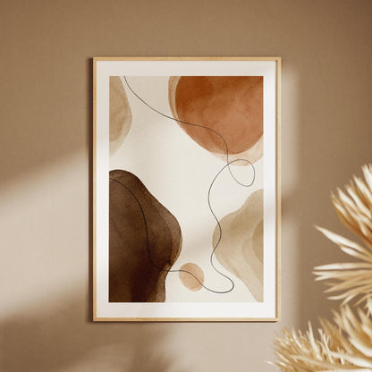 Quadro astratto beige marrone e terracotta: stampa artistica da parete