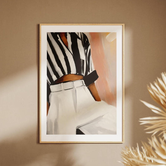 Eleganza a Righe: stampa artistica da parete
