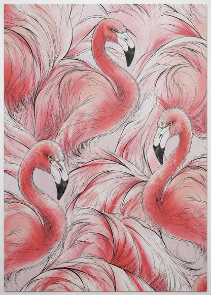 Quadro fenicotteri rosa tropicale: vista 3 del prodotto