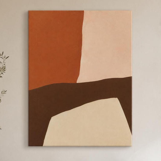 Quadro Astratto Terracotta e Marrone: stampa artistica da parete