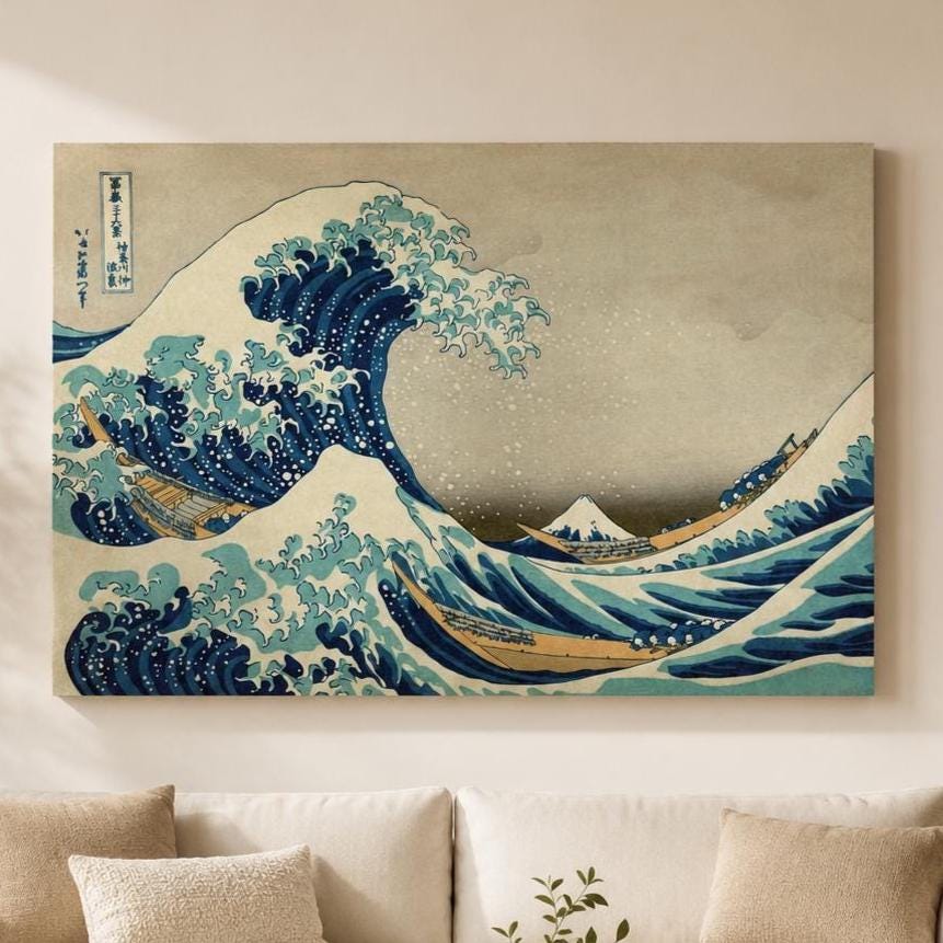 Grande Onda di Kanagawa di Hokusai: stampa artistica da parete