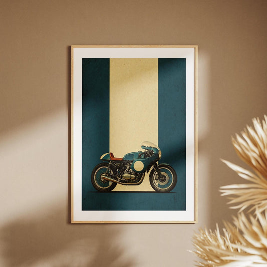 Quadro moto café racer vintage: stampa artistica da parete