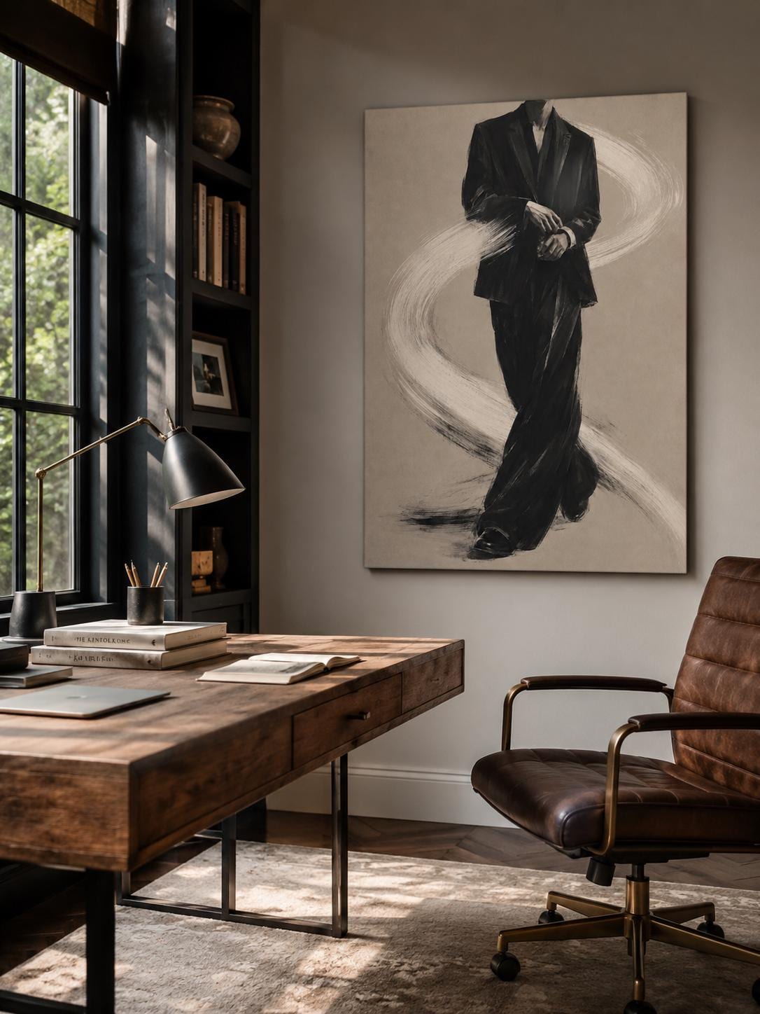 Uomo Elegante in Abito Nero: vista 2 del prodotto