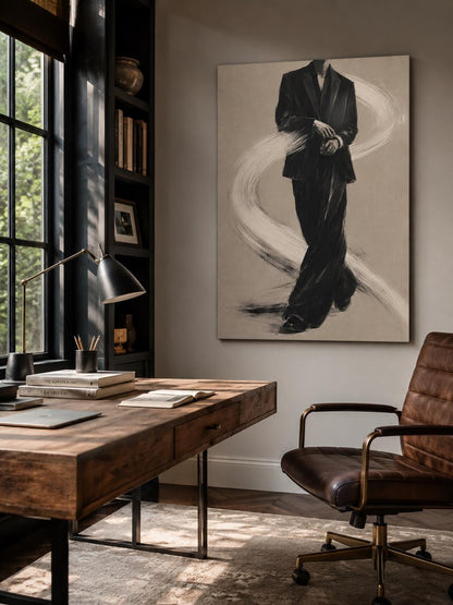 Uomo Elegante in Abito Nero: vista 2 del prodotto