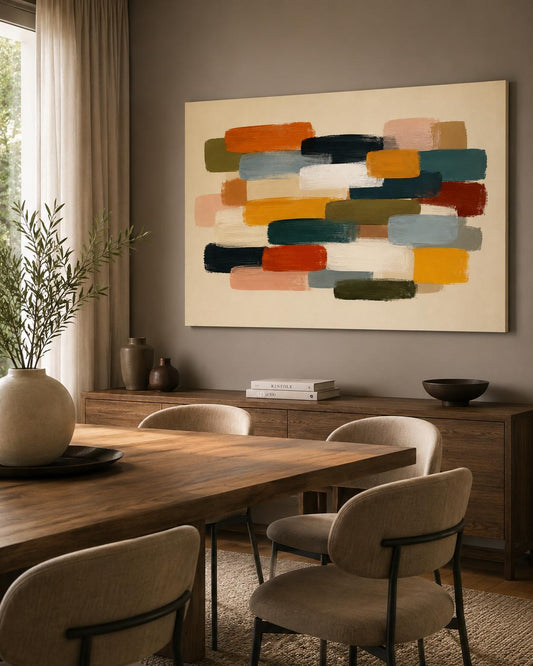 Quadro Astratto con Pennellate Colorate: vista 2 del prodotto