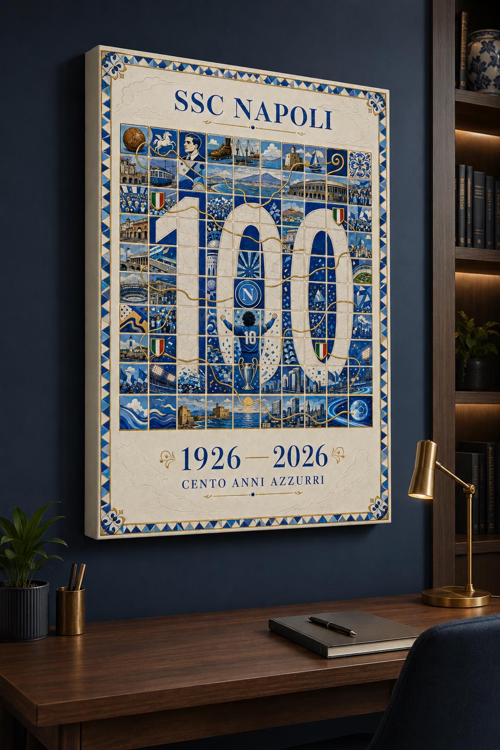 SSC Napoli 100 anni – Poster celebrativo vintage: vista 5 del prodotto