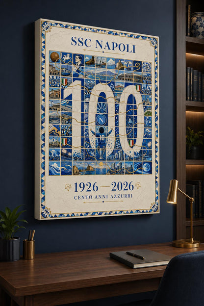 SSC Napoli 100 anni – Poster celebrativo vintage: vista 5 del prodotto