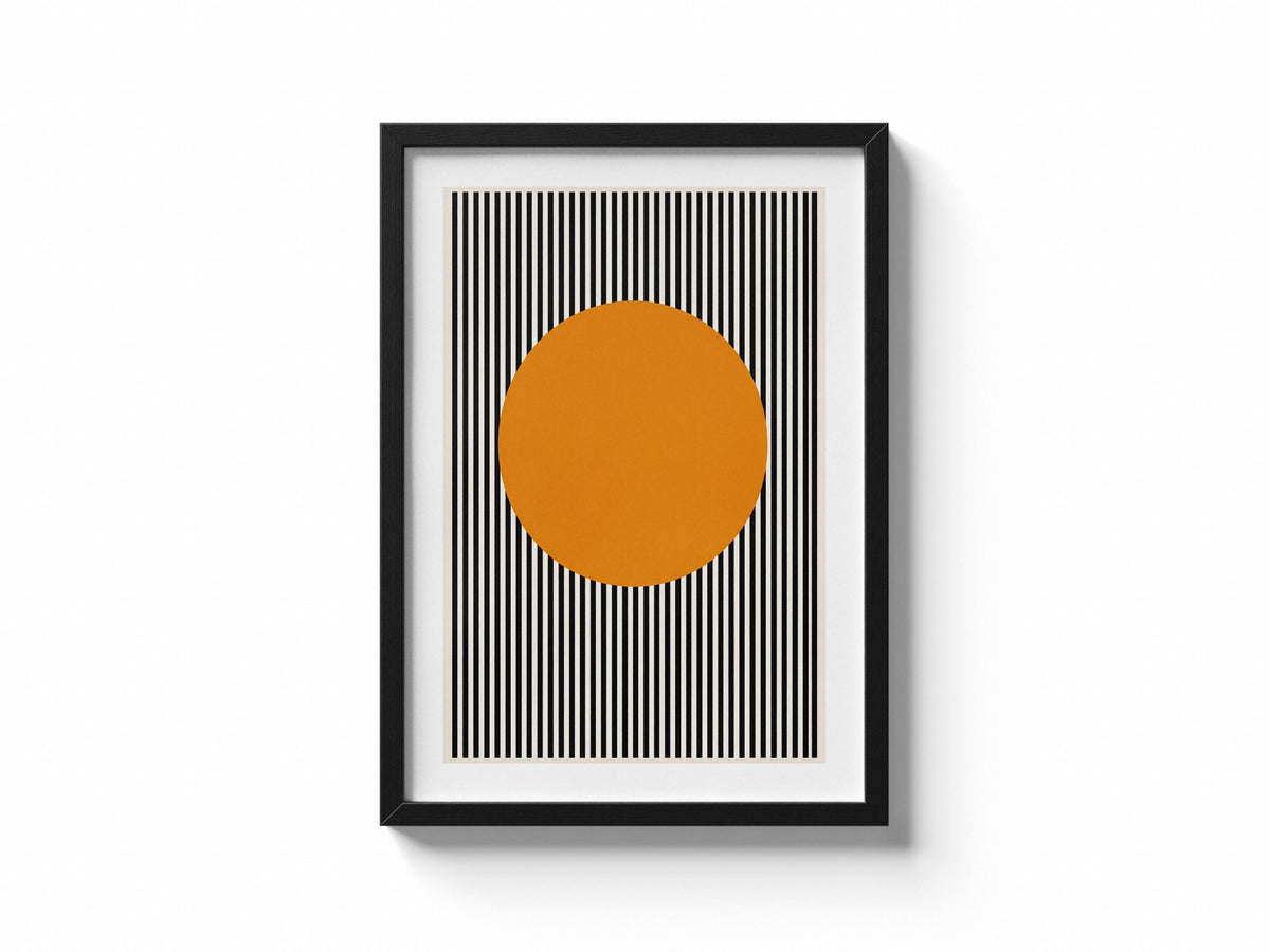 Quadro geometrico bianco nero e arancione: vista 5 del prodotto