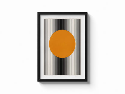 Quadro geometrico bianco nero e arancione: vista 5 del prodotto