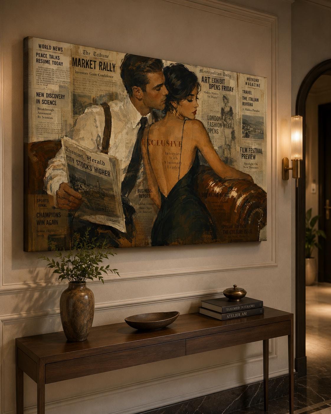 Coppia Romantica su Giornale Vintage: vista 6 del prodotto