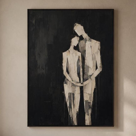 Coppia astratta in bianco e nero – Quadro romantico