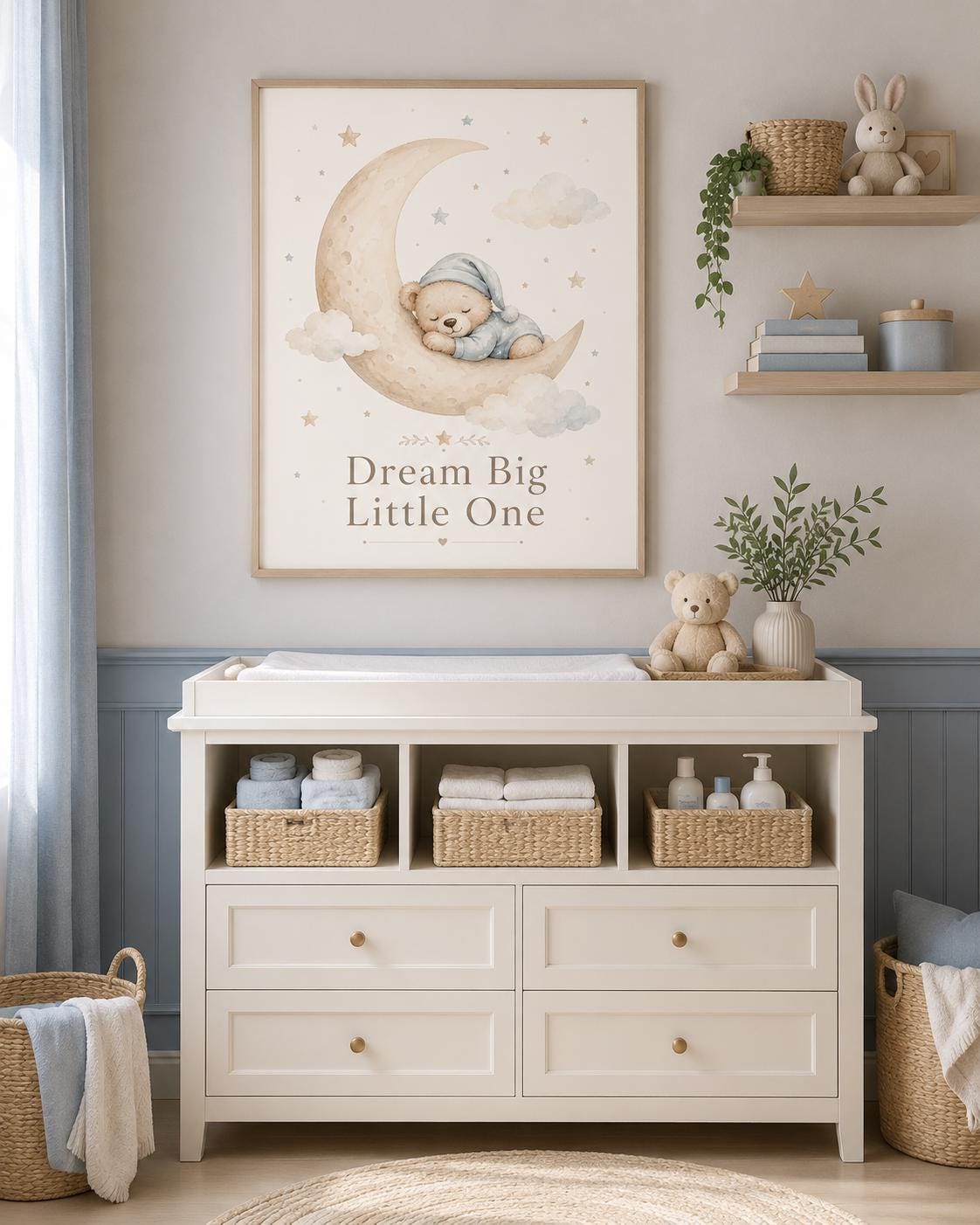 Quadro Orsetto sulla Luna Dream Big Little One: vista 2 del prodotto
