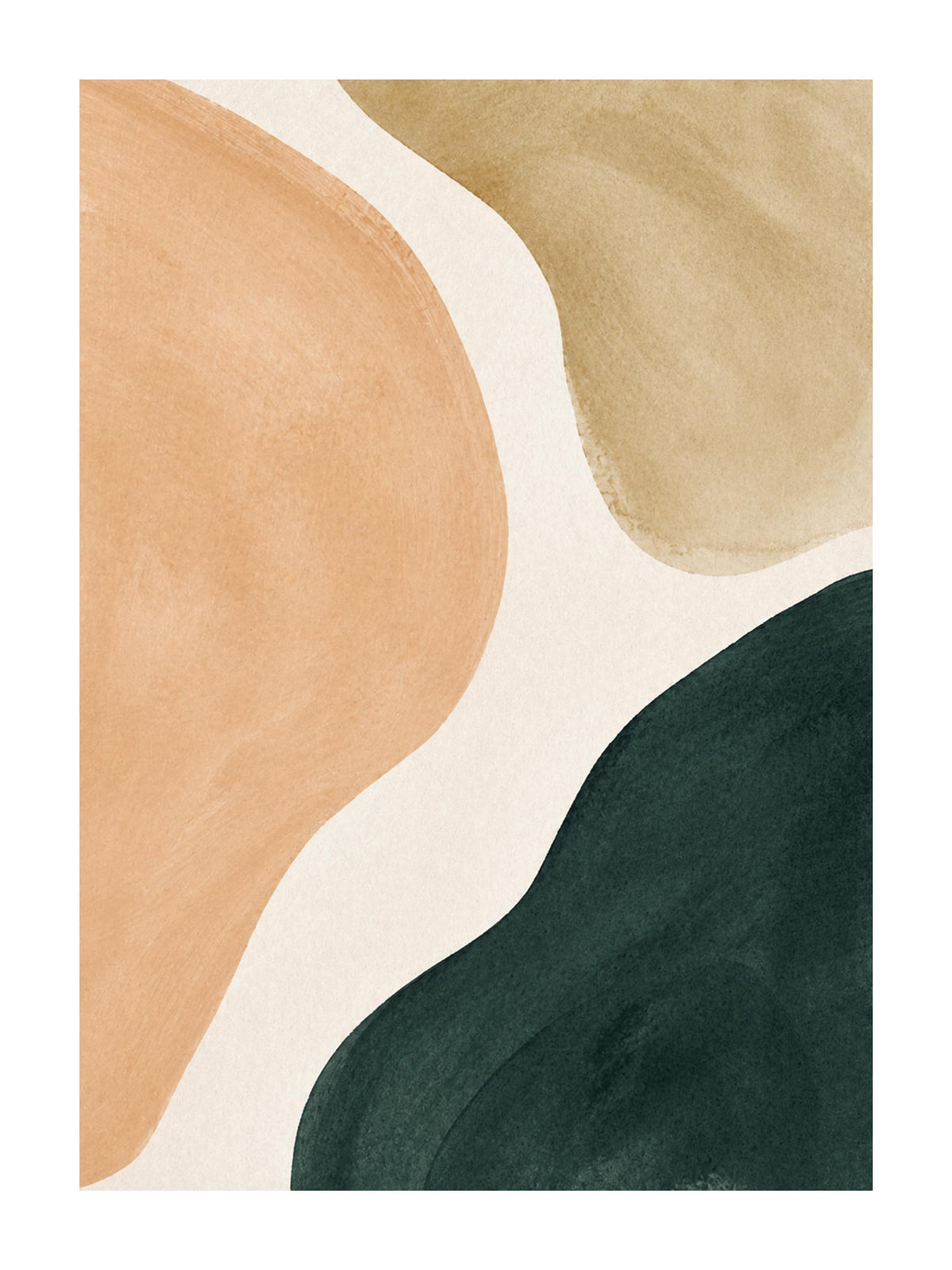 Quadro astratto beige sabbia e verde scuro: vista 3 del prodotto