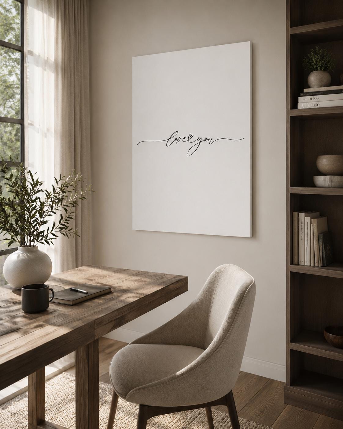 Poster “Love You” minimal elegante: vista 4 del prodotto