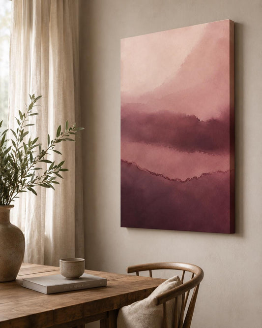 Quadro Astratto Rosa Antico e Borgogna: vista 2 del prodotto