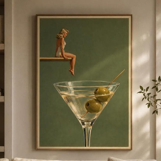 Donna sul Bicchiere da Martini: stampa artistica da parete