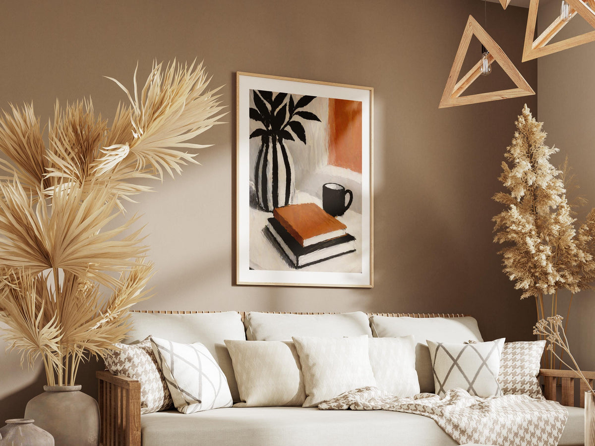 Quadro libri e tazza stile moderno: vista 2 del prodotto