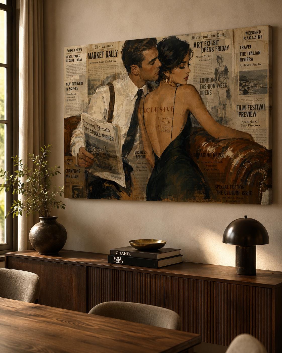 Coppia Romantica su Giornale Vintage: vista 4 del prodotto