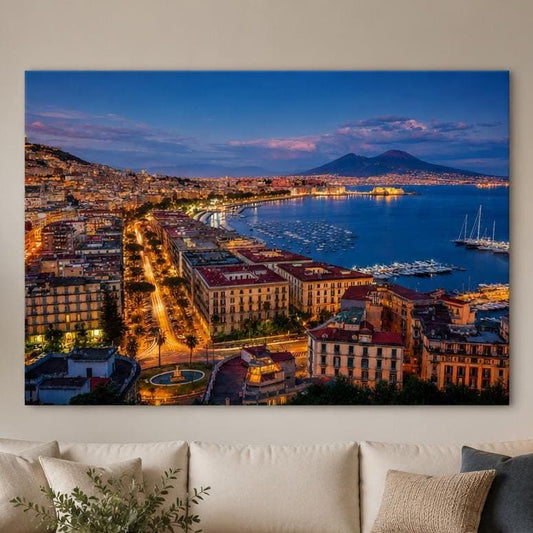 Napoli al Tramonto: stampa artistica da parete