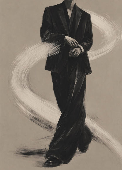 Uomo Elegante in Abito Nero: vista 3 del prodotto