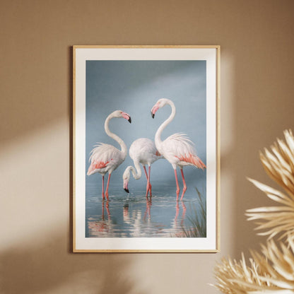 Fenicotteri Rosa sul Lago: stampa artistica da parete