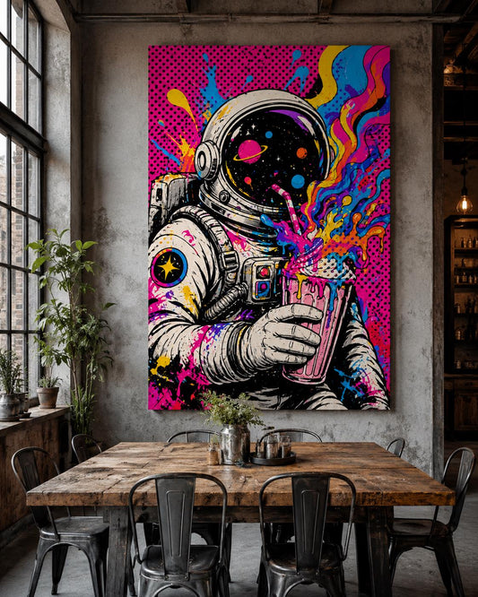Quadro astronauta pop art colorato: vista 2 del prodotto