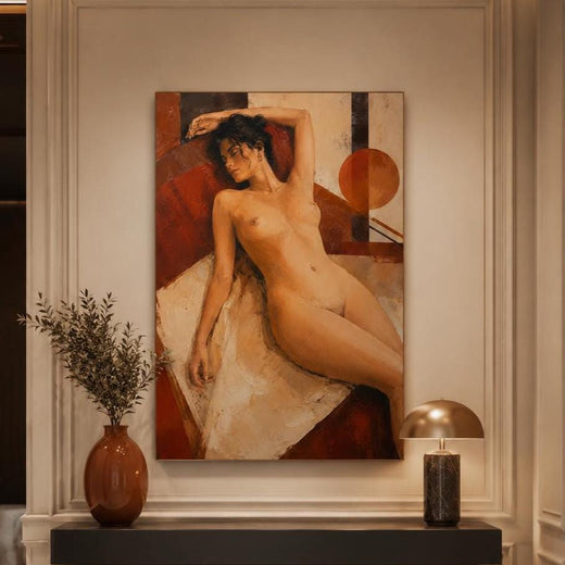 Quadro figura femminile artistica terracotta