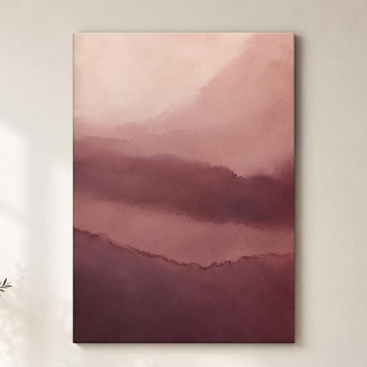 Quadro Astratto Rosa Antico e Borgogna: stampa artistica da parete
