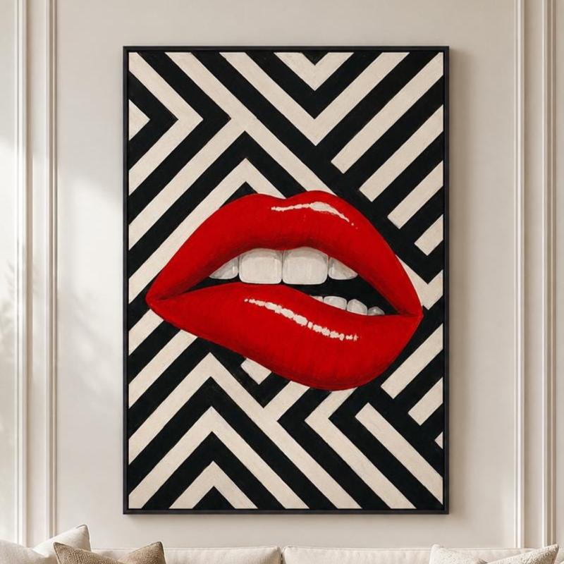 Quadro Labbra Rosse Pop Art: stampa artistica da parete