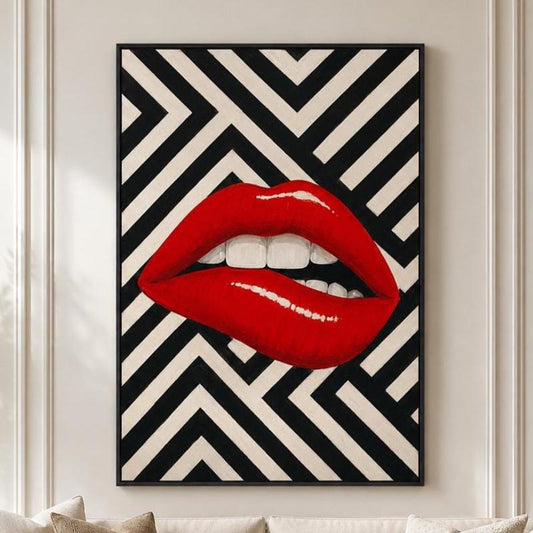 Quadro Labbra Rosse Pop Art: stampa artistica da parete