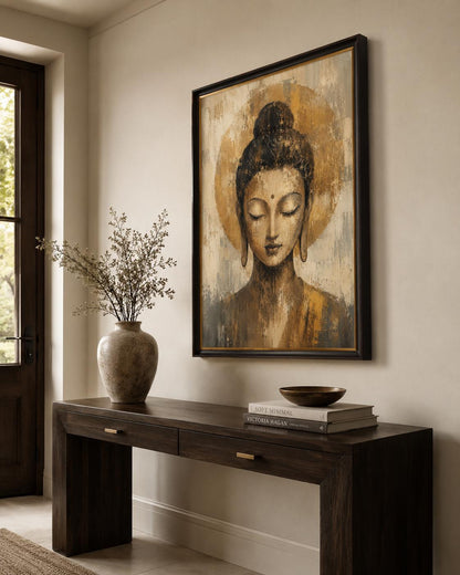 Buddha in Meditazione Oro e Beige: vista 6 del prodotto