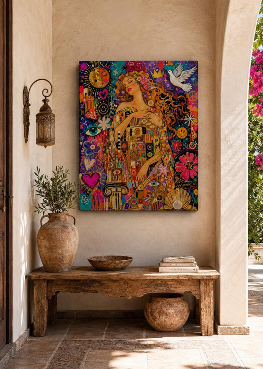 Quadro donna colorata stile pop art: vista 2 del prodotto