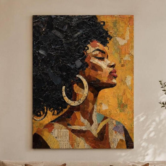 Donna con Capelli Afro: stampa artistica da parete