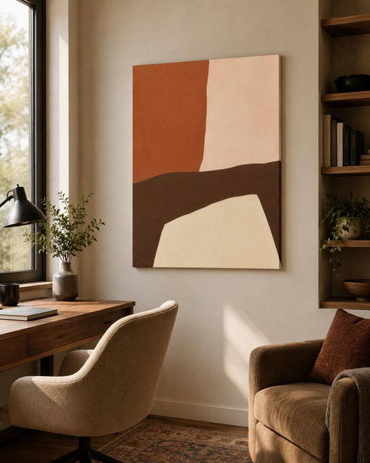 Quadro Astratto Terracotta e Marrone: vista 2 del prodotto