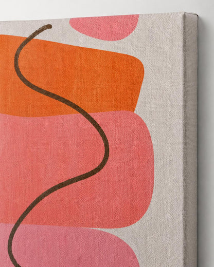 Quadro astratto rosa e arancione minimal: vista 3 del prodotto