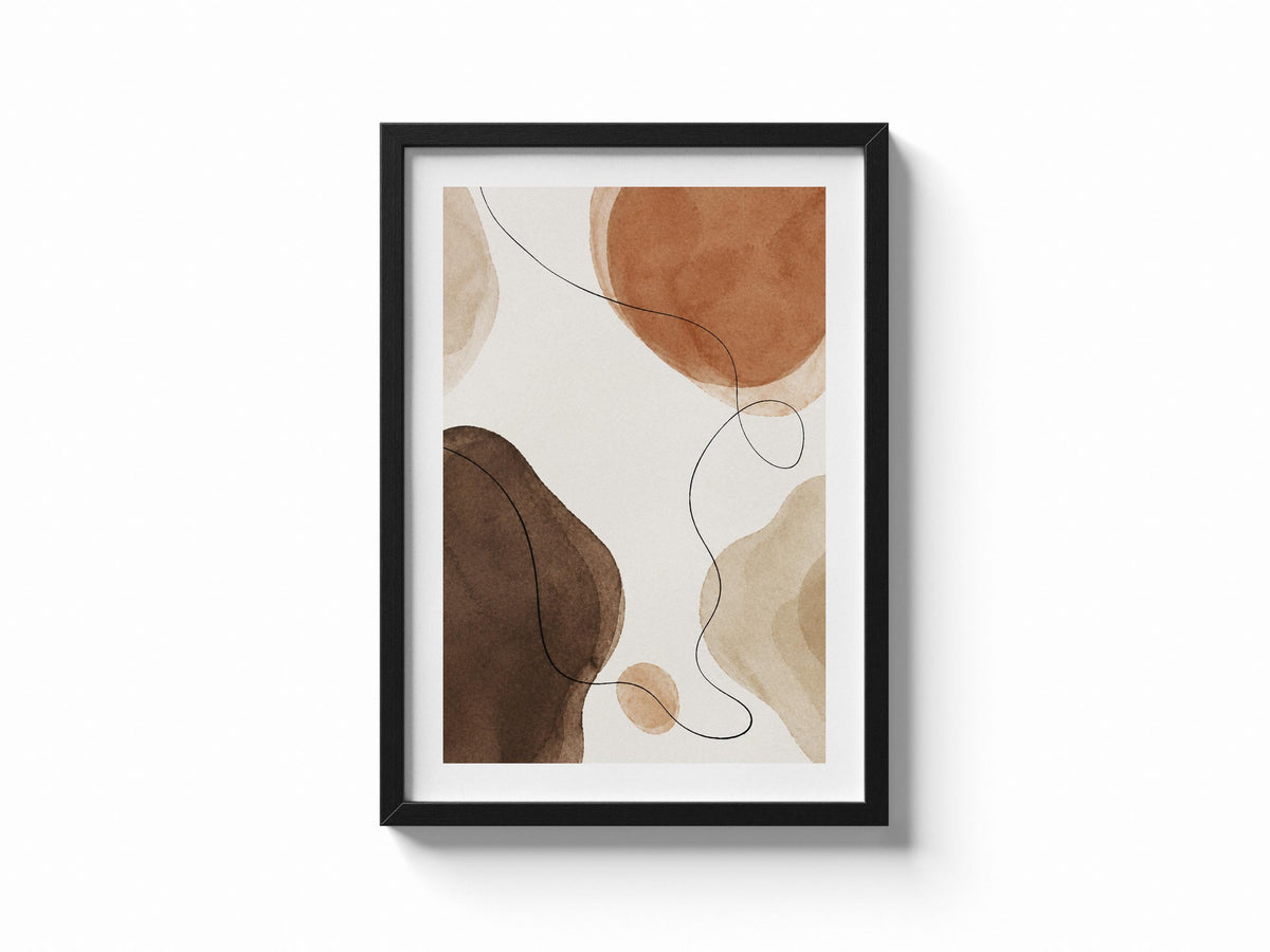 Quadro astratto beige marrone e terracotta: vista 5 del prodotto
