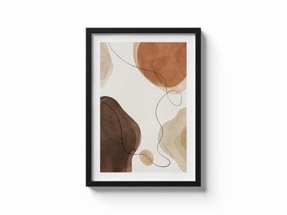 Quadro astratto beige marrone e terracotta: vista 5 del prodotto