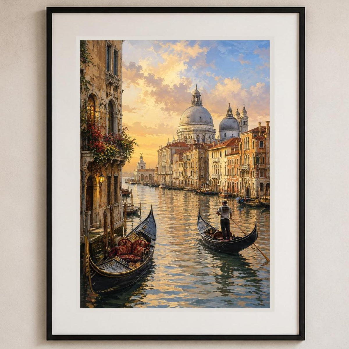 Poster digitale canale veneziano al tramonto - Venezia Dorata, file da stampare