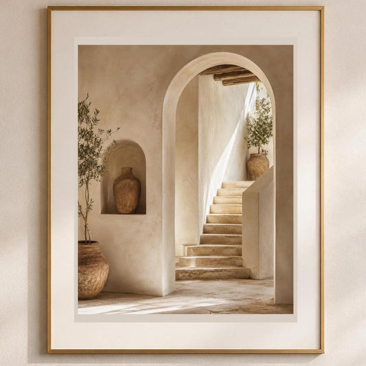 Poster digitale scala ad arco in interno mediterraneo - Scala Mediterranea, file da stampare
