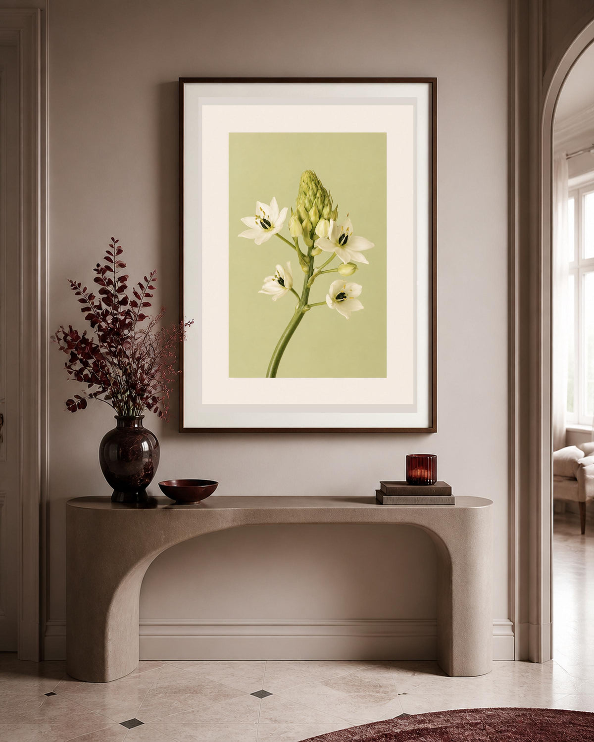 Fiore bianco a stella, stampa digitale fotografia fine art