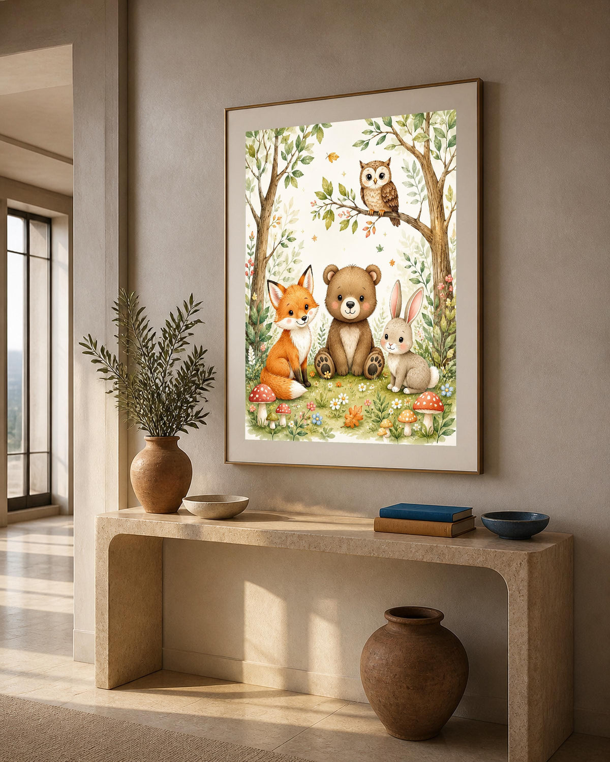Poster digitale animali del bosco per cameretta - Amici del Bosco, file da stampare